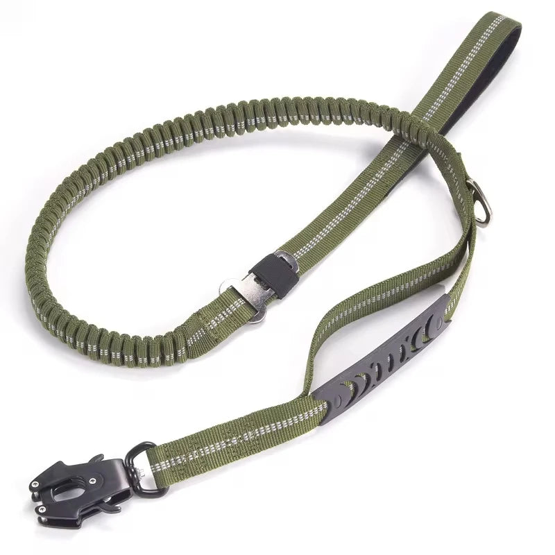 Laisse pour chien réfléchissante et antichoc avec attache ceinture de sécurité